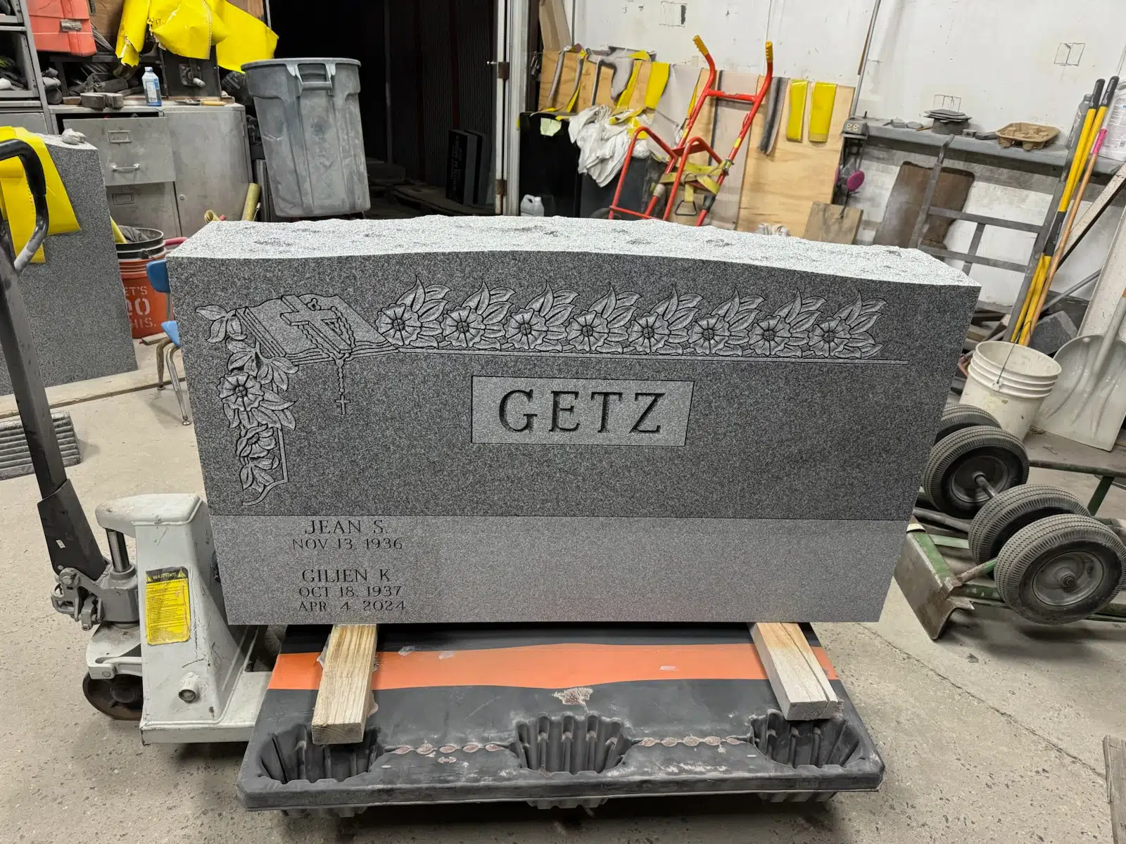 Granite Upright Headstone hand-carved by Granite Upright Memorials in NJ — image 5