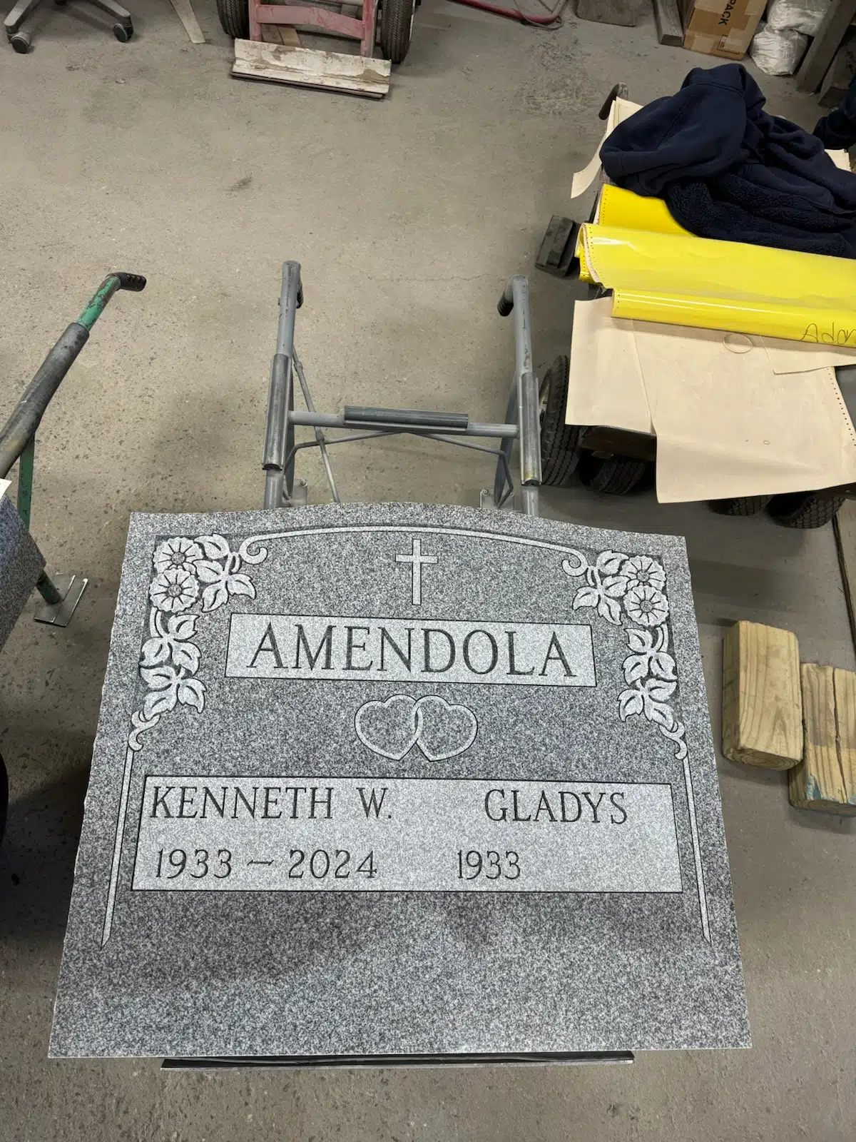 Granite Upright Headstone hand-carved by Granite Upright Memorials in NJ — image 2